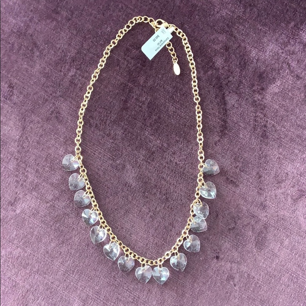Crystal heart charm necklace